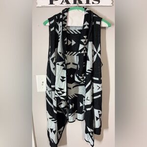 Cardigan sweater vest light blue and black size L/XL